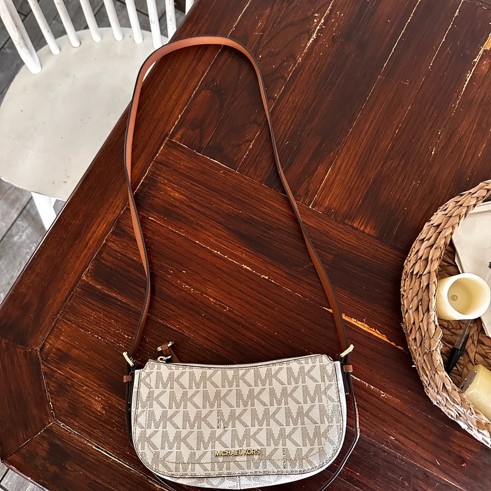 Michael Kors Tan and Cream Crossbody Bag